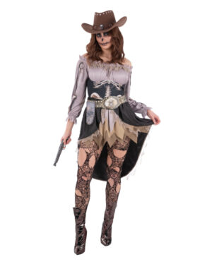 Skelett Saloon Girl Damen Kostüm XL