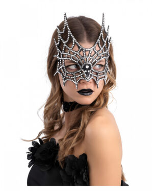 Spinnennetz Maske mit Strass