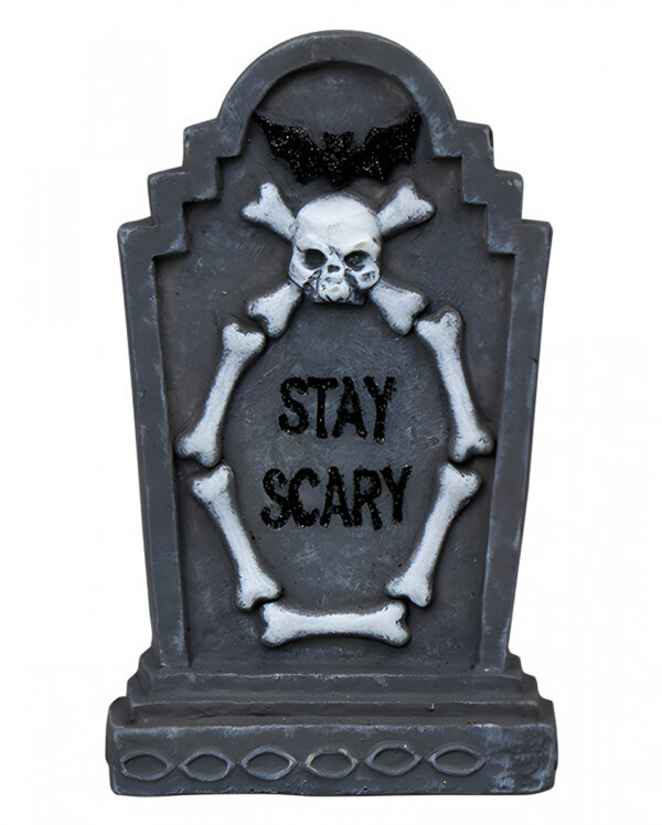 Stay Scary Deko Grabstein mit Fledermaus 14