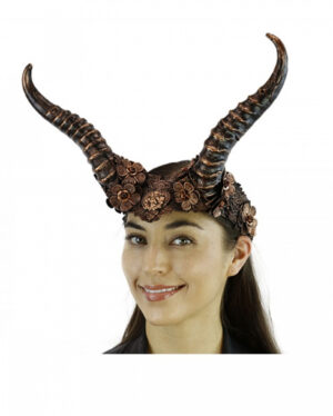 Steampunk Faun Hörner Haarreif mit Spitze Bronze