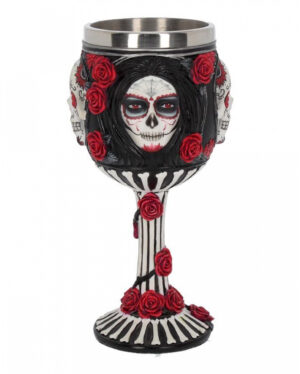 Sugar Skull Kelch mit Rosen