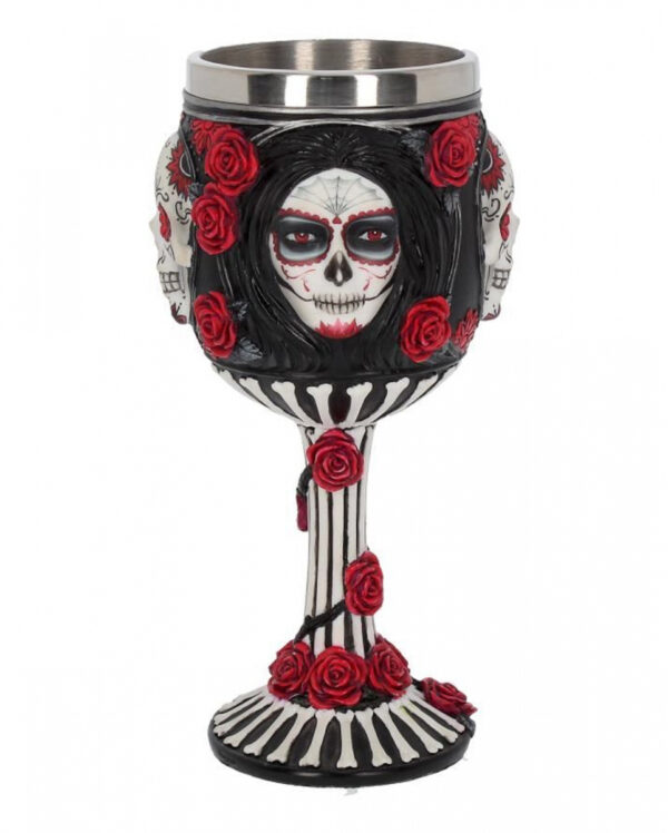 Sugar Skull Kelch mit Rosen