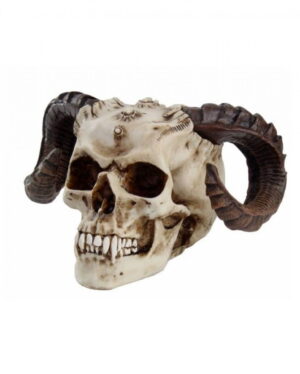 Teufelskopf mit Widder Hörnern