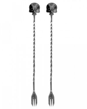 Totenkopf Cocktail Löffel & Gabel