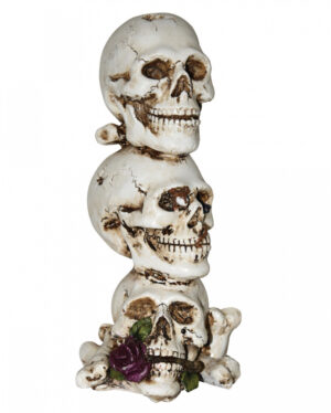 Totenkopf & Knochenturm mit Rose 23cm