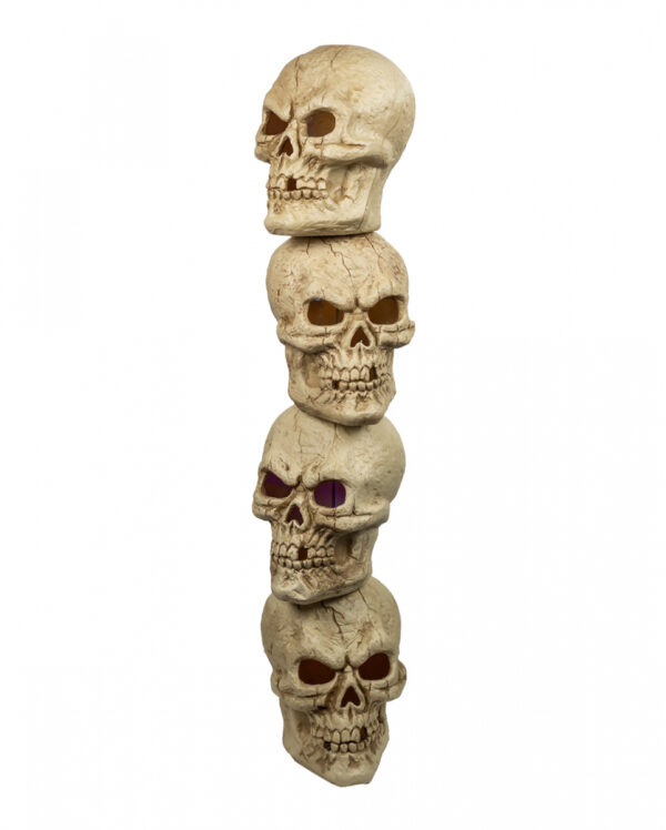 Totenkopf Turm mit 4 Schädeln & Licht 120cm