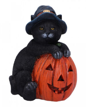 Trick or Treat Katze mit Kürbis Figur 13cm
