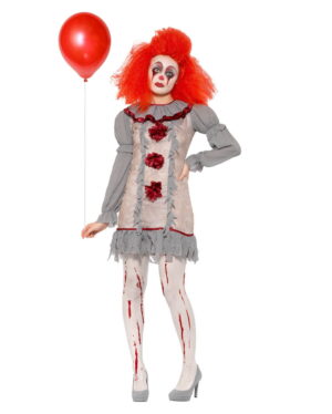 Vintage Horror-Clown Damen Kostüm L