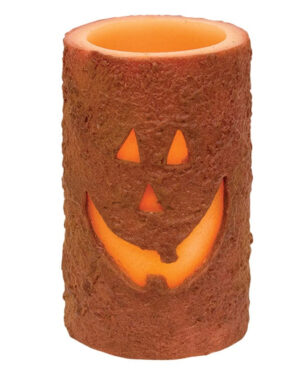 Vintage Jack-O-Lantern LED Wachskerze mit Timer 12cm