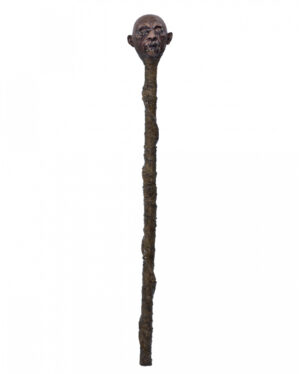 Voodoo Gehstock mit Schrumpfkopf 120cm