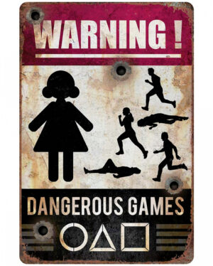 Warnschild Dangerous Games 24x36 cm