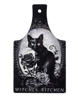 Witches Kitchen mit Katze Schneidbrett & Servierplatte