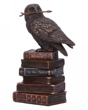 Zauber Eule auf Bücherstapel 14cm