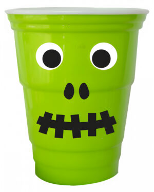 Zombie Monster Becher mit Wackelaugen