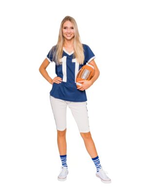 American Footballer 2-tlg. Damen weiß/blau XL