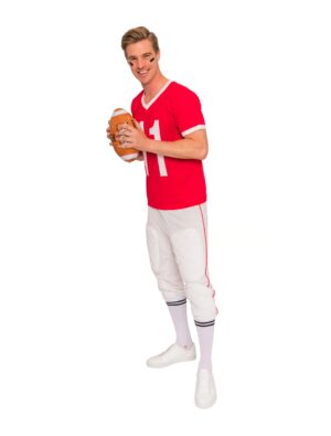 American Footballer 2-tlg. Herren rot/weiß M