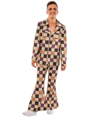 Anzug 2-tlg. kariert Herren beige XL