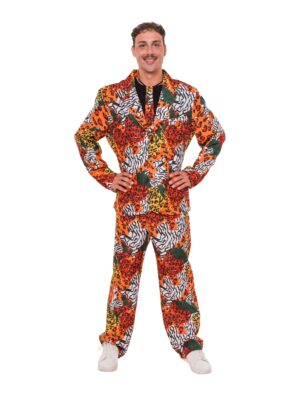 Anzug 3-tlg. animal print Herren bunt M/L Farbe: bunt
