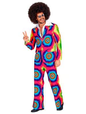 Anzug 70er Jahre Groovy Style 2tlg. M Farbe: mehrfarbig