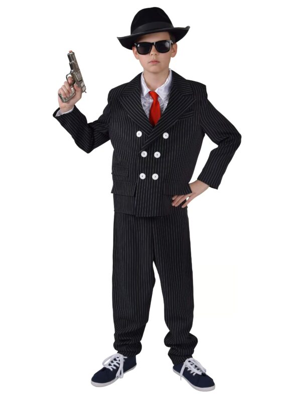 Anzug Gangster Kinder 2-tlg. Jungen schwarz