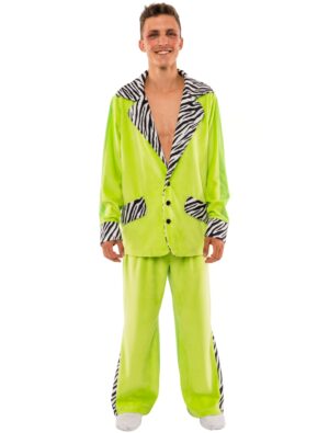 Anzug Zebra Animal print Herren grün L/XL