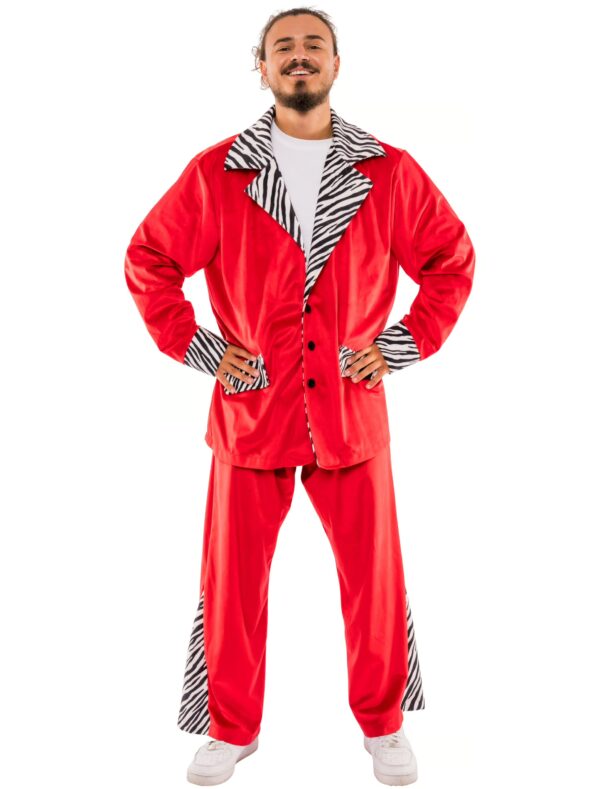 Anzug Zebra Animal print Herren rot 2XL/3XL