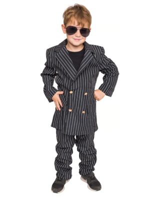 Anzug mit Nadelstreifen Kinder 2-tlg. Jungen schwarz/weiß