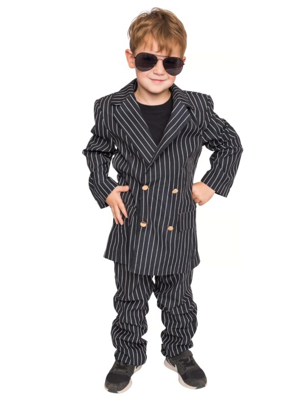 Anzug mit Nadelstreifen Kinder 2-tlg. Jungen schwarz/weiß