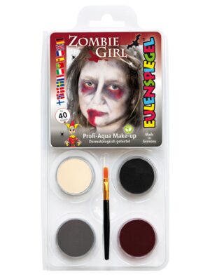 Aqua-Set Zombie Girl Schminke für Karneval & Fasching