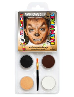 Aqua-Set brauner Werwolf Schminke für Karneval & Fasching