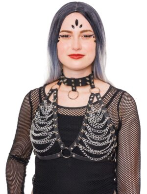 BH Punker mit Ketten Farbe: schwarz/silber