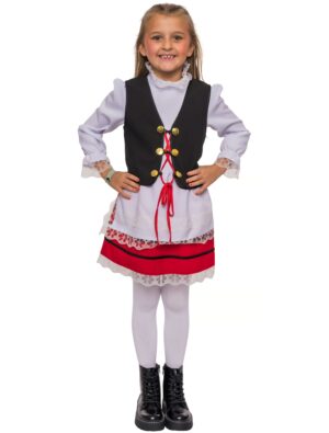 Bärbelchen 3-tlg. Mädchen schwarz/weiß/rot 140