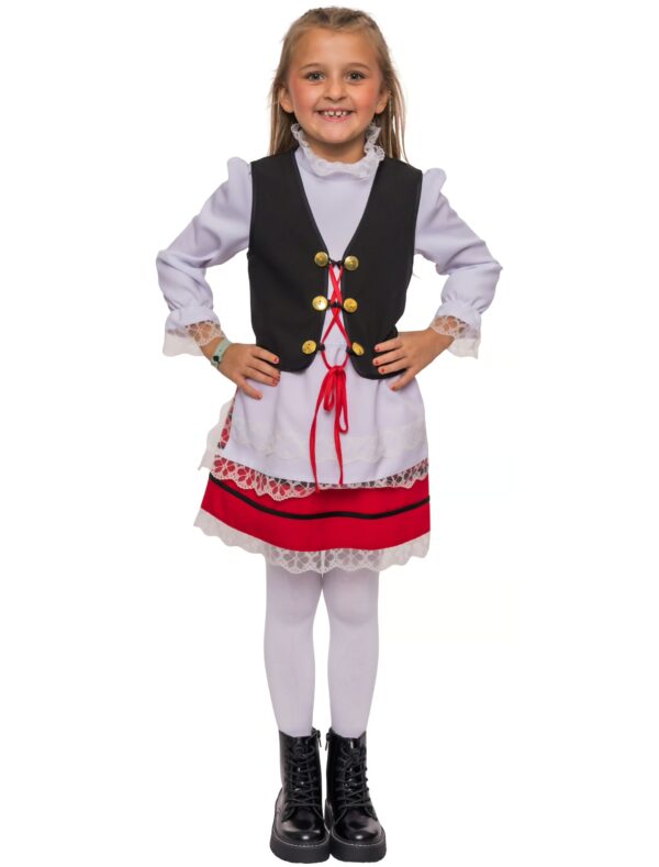 Bärbelchen 3-tlg. Mädchen schwarz/weiß/rot 140