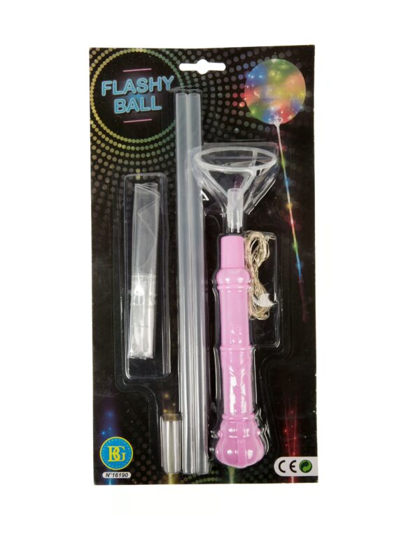 Ballon mit LED am Stab Farbe: bunt