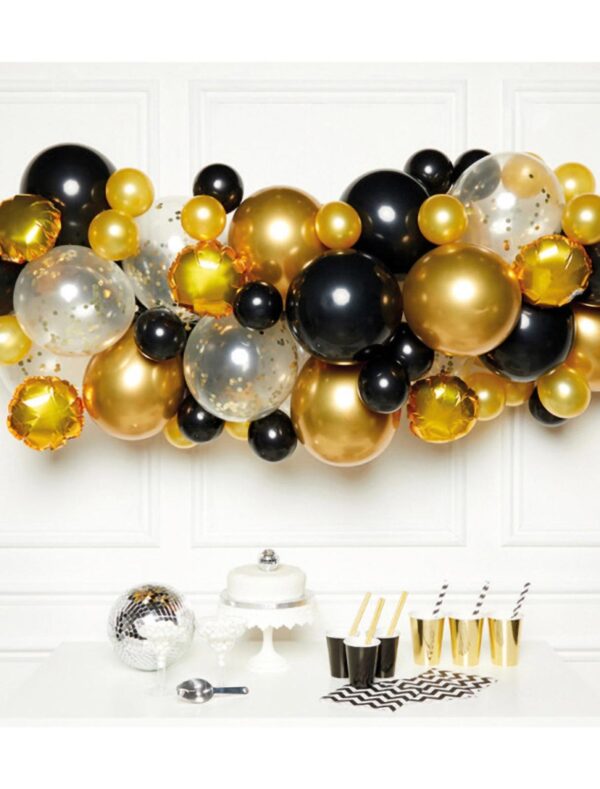 Ballongirlande 4m schwarz/gold