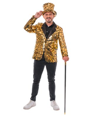 Blazer mit Spiegelmosaik Herren gold S