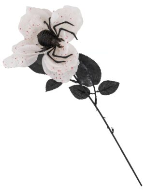 Blume mit Spinne weiß/schwarz