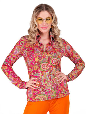 Bluse Hippie Vintage Damen bunt S/M Farbe: bunt