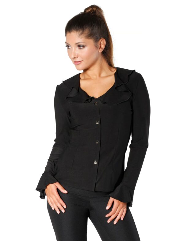 Bluse Jersey schwarz L