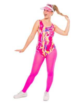 Body 80er Jahre ohne Ärmel Damen bunt S/M Farbe: bunt
