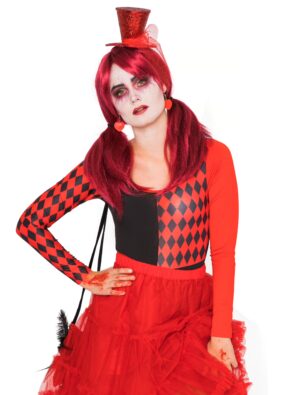Body Harlekin Damen schwarz/rot XS