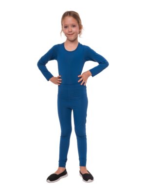Body langarm Kinder blau 116/128