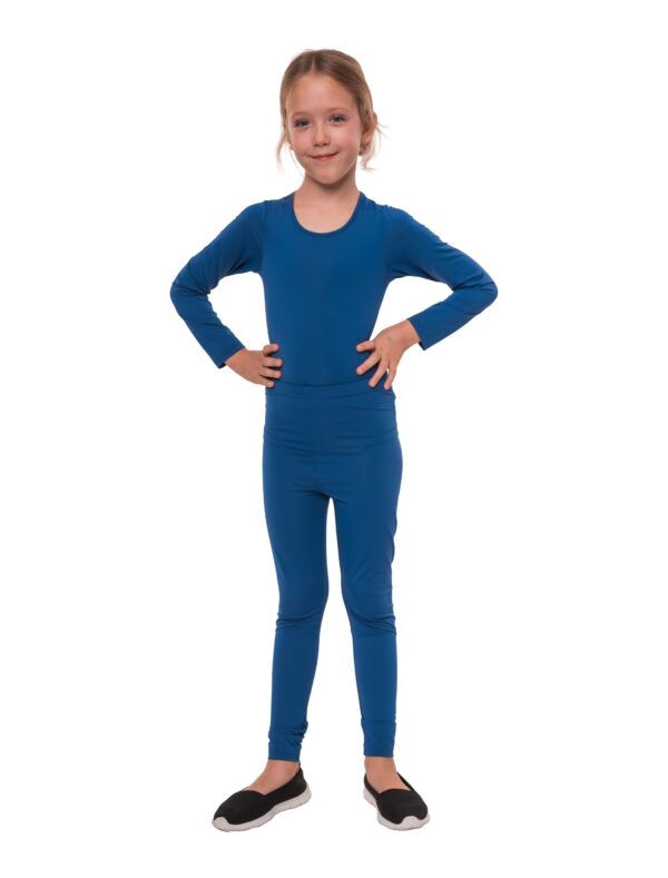 Body langarm Kinder blau 116/128