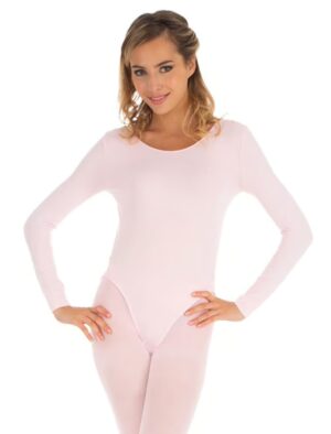 Body langarm elastisch Damen pink 36-41