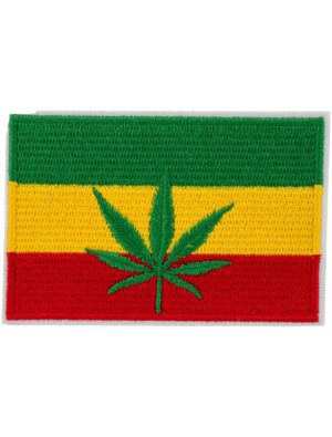 Bügelpatch Cannabis Flagge 8cm Gestreift bunt Farbe: bunt