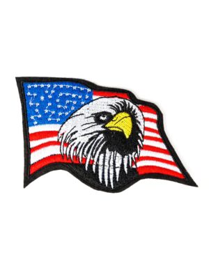 Bügelpatch Flagge Amerika mit Adler Farbe: mehrfarbig