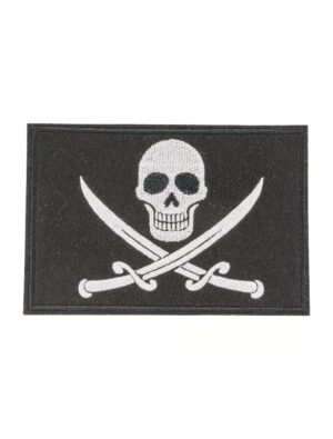 Bügelpatch Piratenflagge 13cm schwarz/weiß
