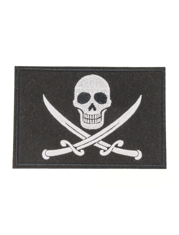 Bügelpatch Piratenflagge 13cm schwarz/weiß