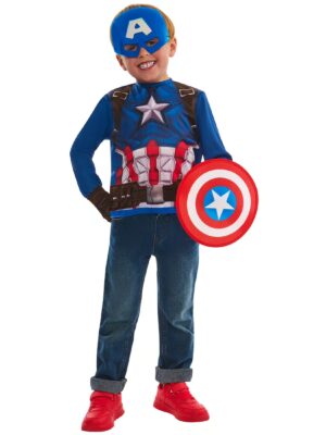 Captain America 4-tlg. Kinder rot/blau 4-6 Jahre
