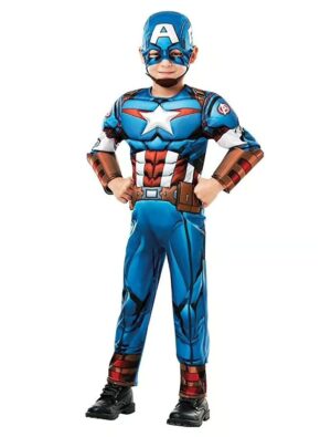 Captain America Deluxe 2-tlg. Kinder rot/weiß/blau 5-6 Jahre